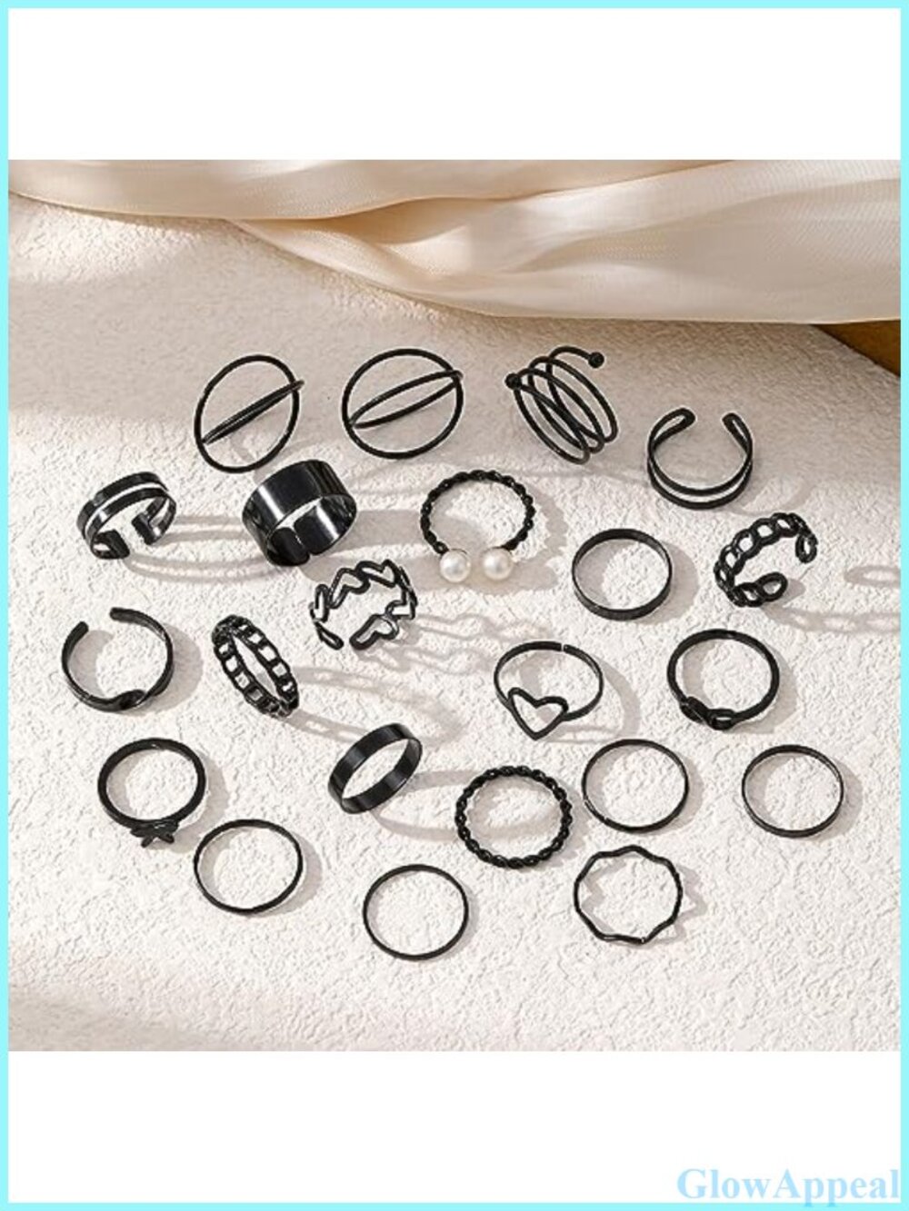 22 Pcs Knuckle Rings Set Stackable Joint Rings Butterfly Pearl Heart Open - Picture 5 of 5